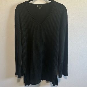 Smartwool Black V-Neck Ribbed Women's Sweater